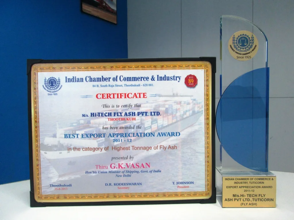 Best Exporter Appreciation Award certificate
