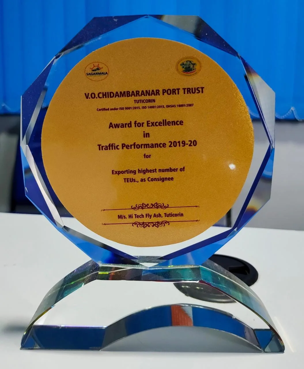 Highest Container Exporter trophy