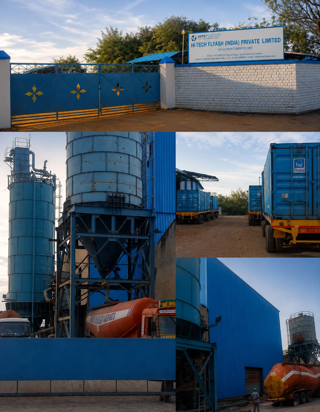 Hi-Tech Fly Ash independent manufacturing facility collage