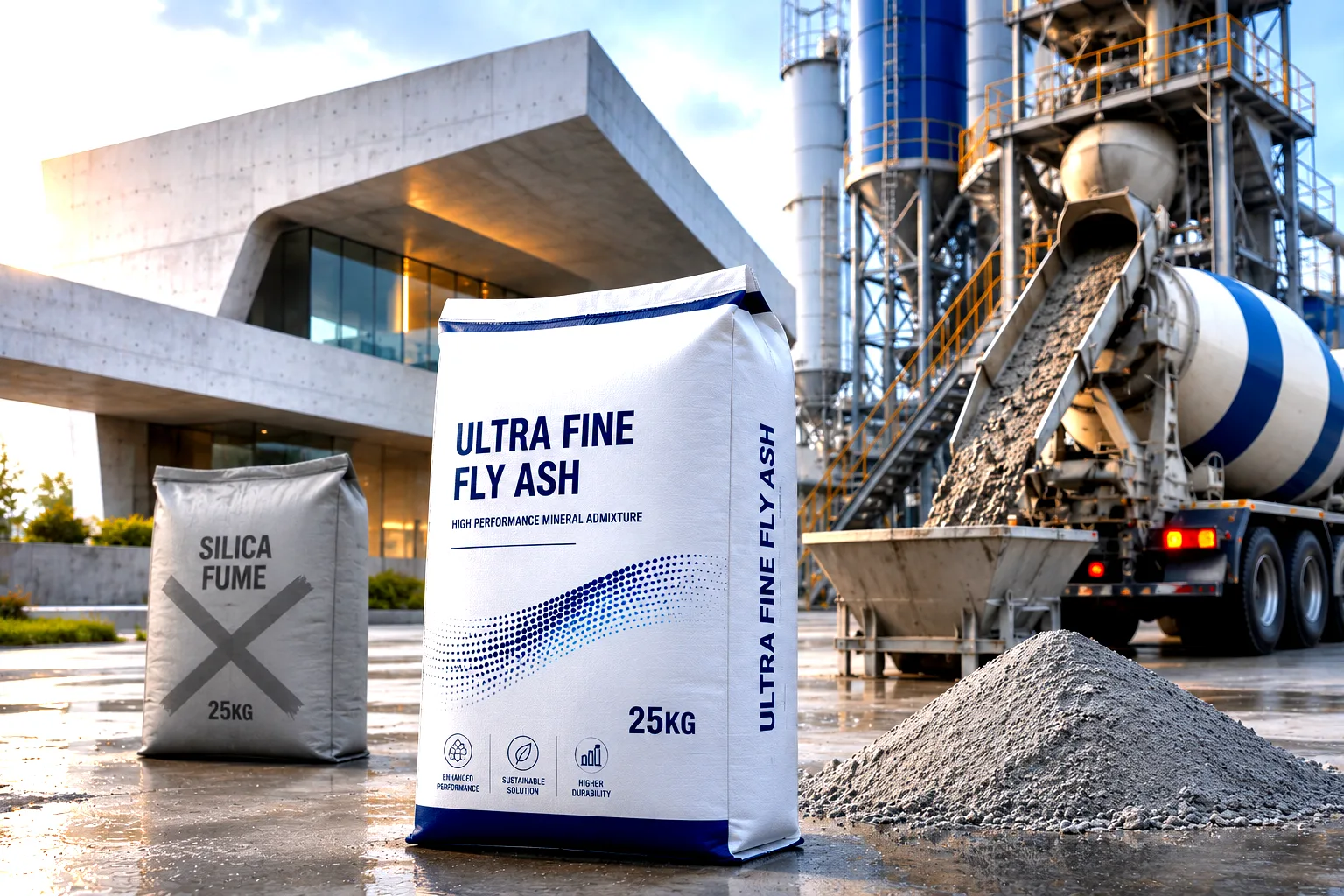 Ultra fine fly ash as an alternative to micro silica and metakaolin
